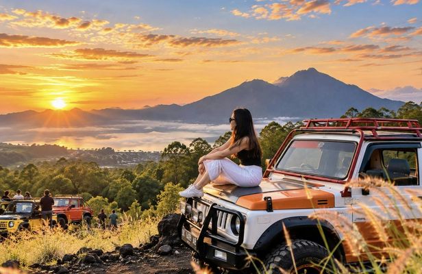 Mount Batur sunrise and natural hot springs 4WD tour