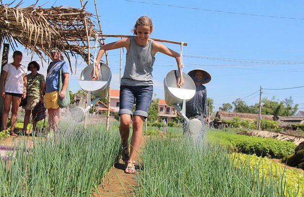 Become a Farmer at Tra Que Vegetable Village included cooking class and Foot Massage