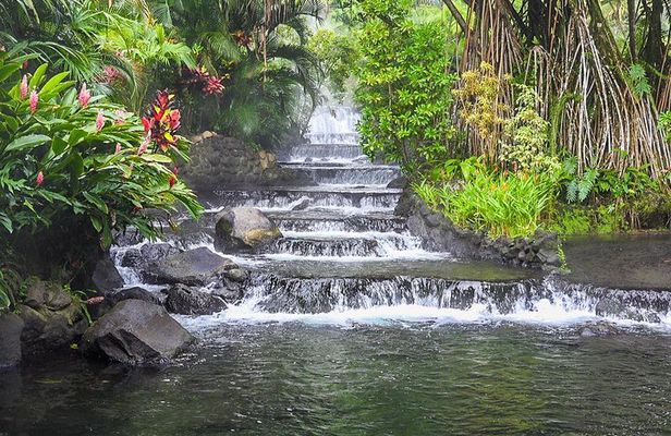 Combination Hanging Bridges, Waterfall, Volcano Hike & Hot Spring