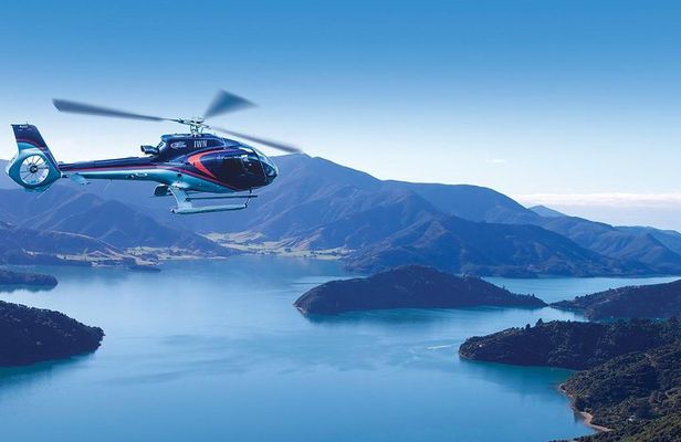 Bay of Many Coves Helicopter Tour with 3-Course Lunch from Wellington