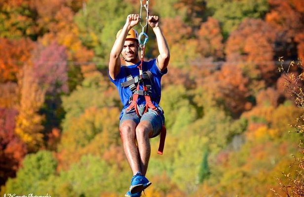 Ziplines over Laurentian Mountains at Mont-Catherine