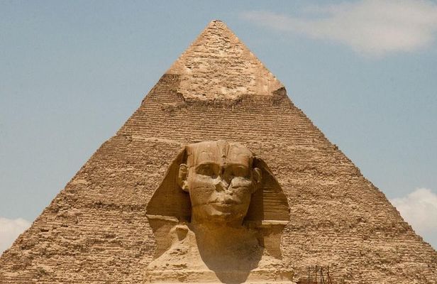 Grand Egyptian Museum and the Pyramids from Alexandria Port