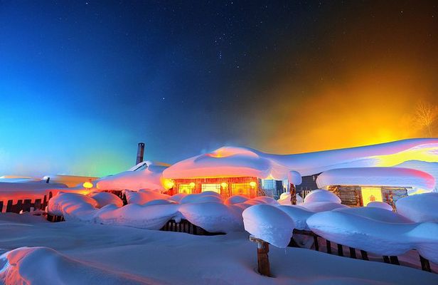 Overnight Experience at China Snow Town from Harbin with Accommodation