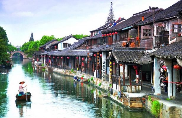 Fengjing Ancient Water Town Private Tour with Eco Farm Visit from Shanghai