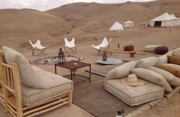Lunch in The Luxury Camp in the Great Agafay Desert
