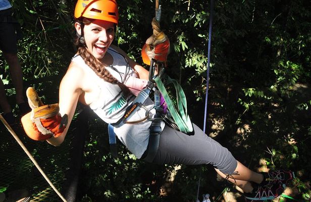 Zip lining, rappel and a Tarzan Swing