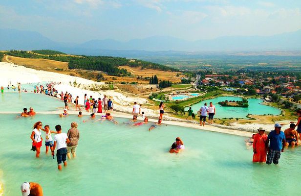 Pamukkale, Hot Springs, Travertines Tour Incl. Lunch f/Bodrum