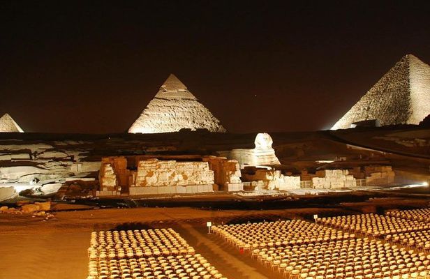 Giza Pyramids Sound & Light Show At Night