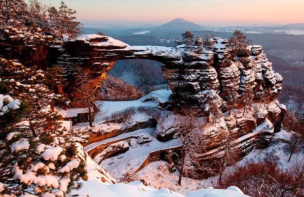 Pravcicka Gate & Bastei Bridge Winter National Park Tour from Prague
