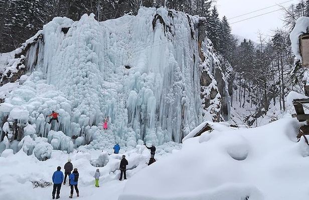 Quick Winter Attraction-ice Climbing In Mlaca Gorge In Mojstrana