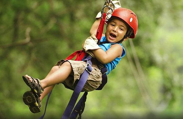 Private mega combo adventure tour Canopy Horseback Ride Water Slide and Natural Hot Springs