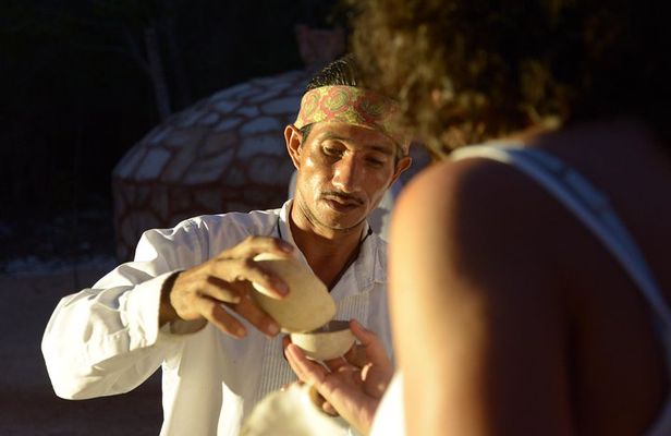 Mayan Ceremonial Night: Temazcal, Cenote Swim and Dinner from Playa del Carmen