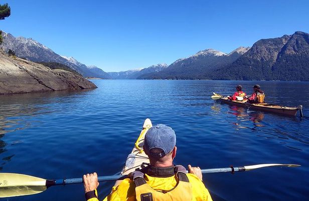 Kayak paddling adventure around Bariloche