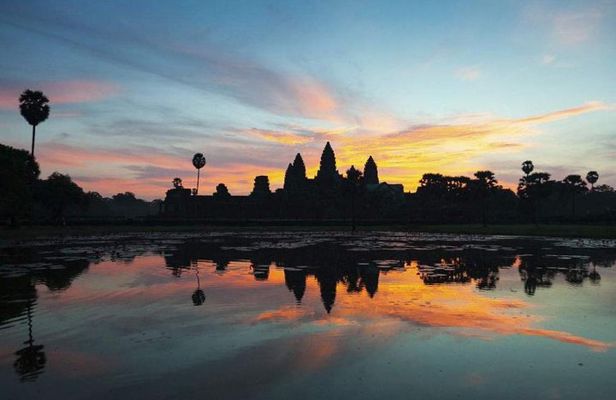 Sunrise over Angkor Wat Temple in Siem Reap