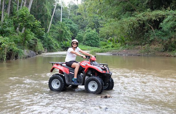 Bali Atv Quad Bike Through Tunnel and Waterfall