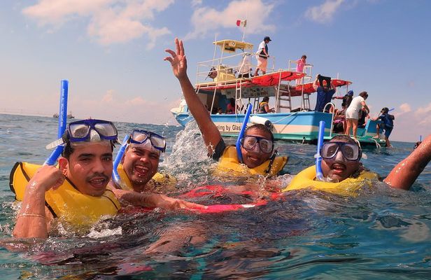 Cozumel Coral Reef Snorkeling by Glass Bottom Boat with Guide