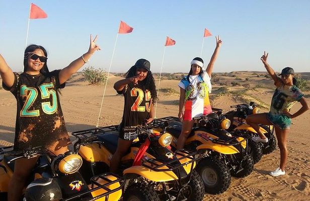 Dubai Desert Morning Tour in 4WD Vehicle: Camel Ride, Quad Bike Tour, Sandboarding, and Camel Farm