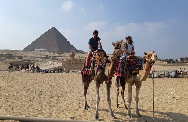 Full Day Private Tour Giza Pyramids Sphinx, Camel Ride, Egyptian Museum & Bazaar