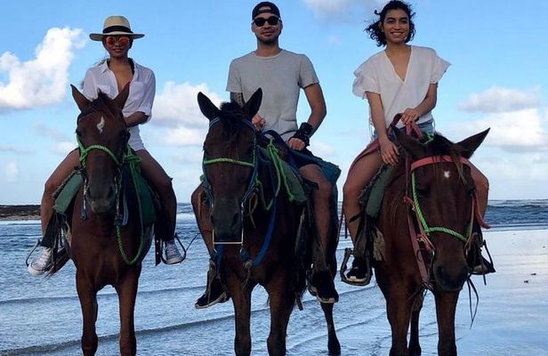 Sunset beach horsebackriding Punta Cana