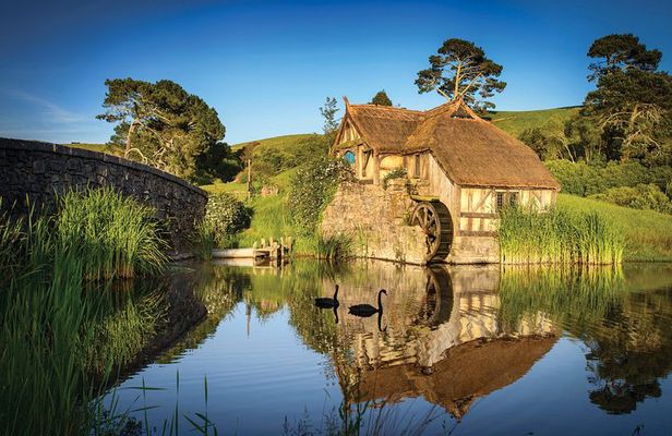 Rotorua to Auckland via Hobbiton Movie Set and Waitomo Caves OneWay Private Tour