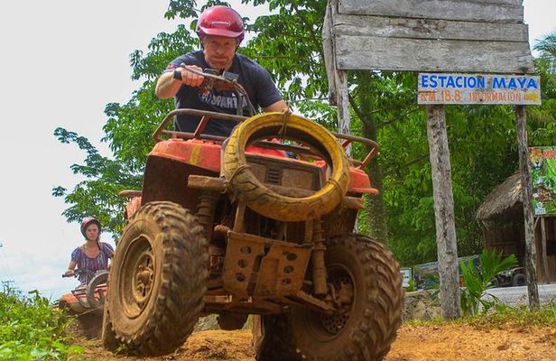 ATV and Speedboat in Cancun, Cenote, Ziplines, Lunch and Transport Included