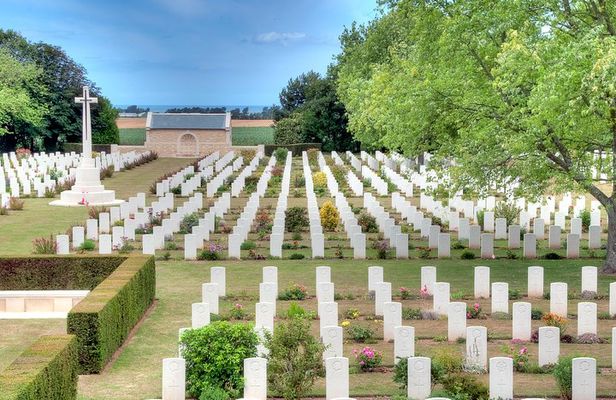 Normandy D-Day Beaches with Juno Beach, bunkers & Canadian Cemetery from Paris