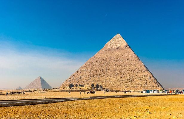 Pyramids of Giza & Sphinx & valley temple Tour with Camel Ride & Egyptian lunch
