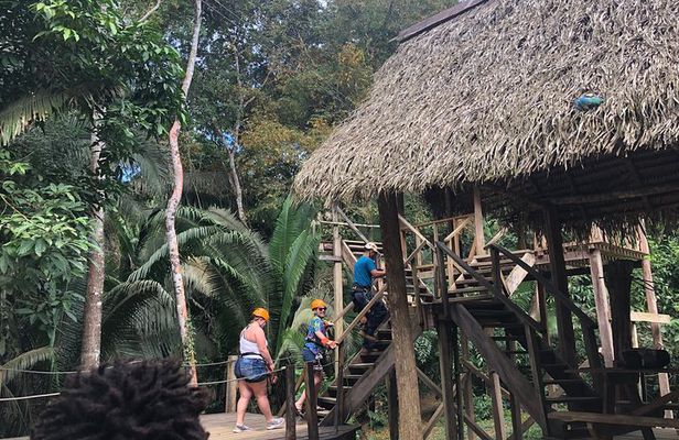 Rain forest Zip Line Adventure & Belize sign & Rum Factory from Belize City