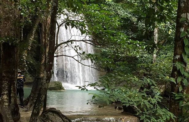 Erawan Waterfall and Bridge over the River Kwai