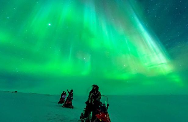 Northern Lights Snowmobile Safari from Rovaniemi with Campfire Picnic