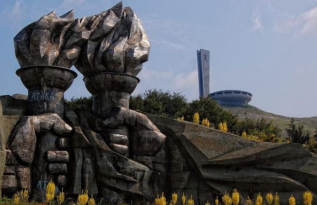 Symbol of the Communism Buzludzha monument and the Rose valley