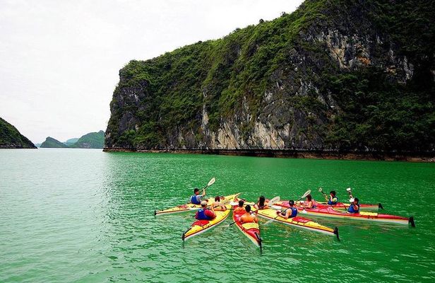 3-Day Cruise on Ha Long Bay with Kayaking, Swimming, Cooking Class,...