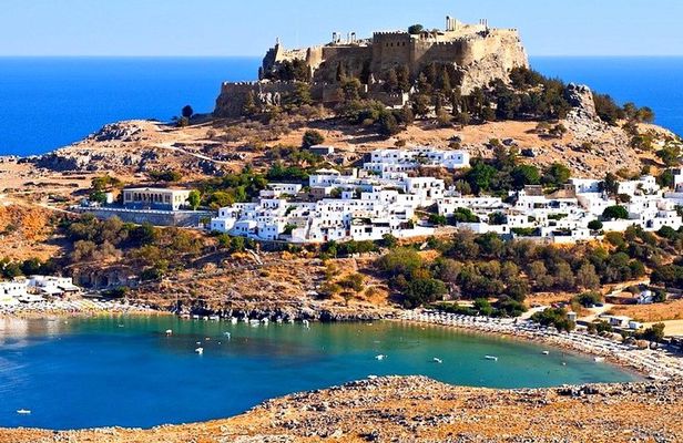 Boat Trip to LINDOS with Swimming Stops at Anthony Quinn's & Tsambika Bays