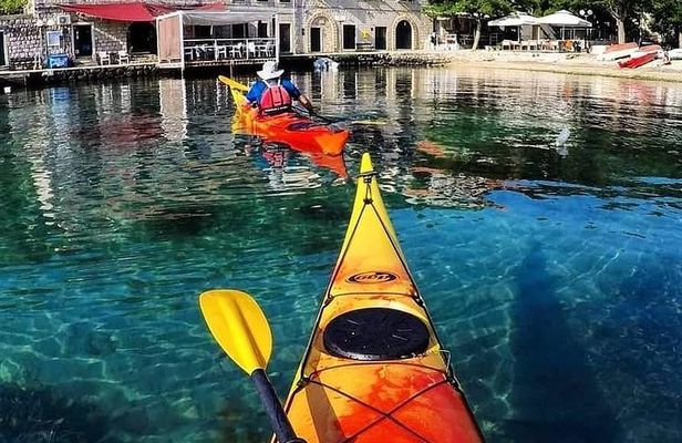 Full day Guided Sea Kayaking and snorkeling to Green Cave from Lopud island