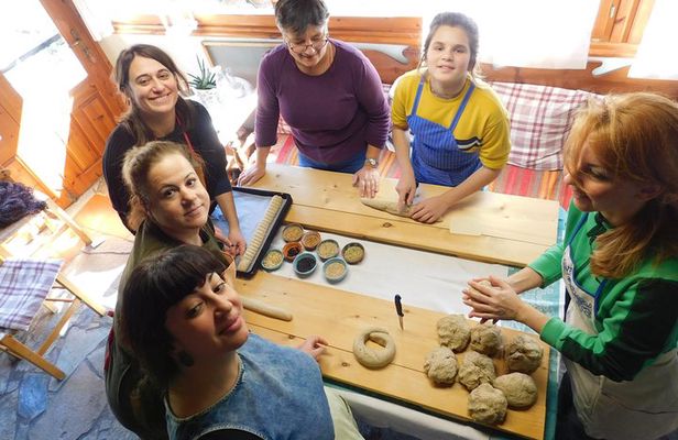 Bread and rusks with a Cretan mum in a village nearby Heraklion