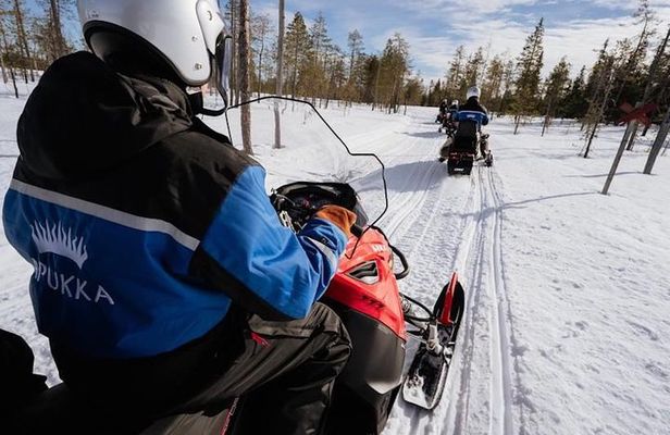 Snowmobiling and Ice Fishing in Apukka Resort, Rovaniemi