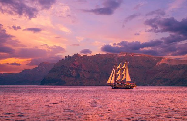 Santorini Volcano Sunset Cruise with Dinner