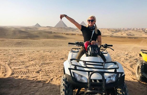 A private ATV Around Pyramids at sunset,Sound and Light Show&with dinner