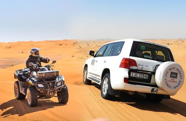 Dubai Desert Safari Dune Bashing, 60min ATV Quad, Camel Ride, BBQ