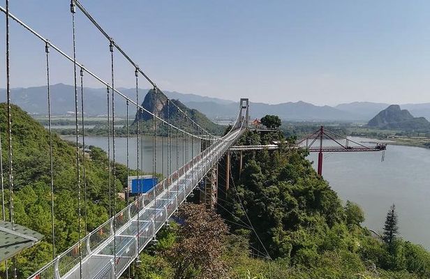 Glass Bridge by Elevator and Beautiful Karst Cave Private Tour
