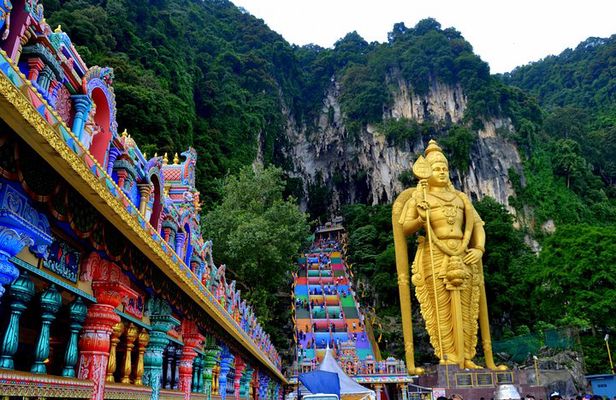 The holy caverns and temples of the Batu Caves
