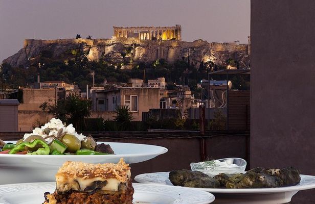 Traditional Greek cooking class and lunch or dinner with an Acropolis view