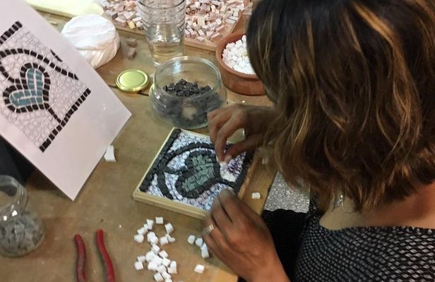Make your own Athenian Mosaic art piece souvenir to take home in just 3 hours!