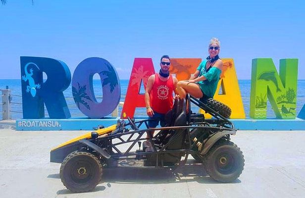 Roatan Buggy Adventure, Snorkeling, Beach Pass plus Private Transfer