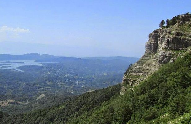 Nine Cross Mount, Shaori Lake & Nikortsminda church, from Kutaisi