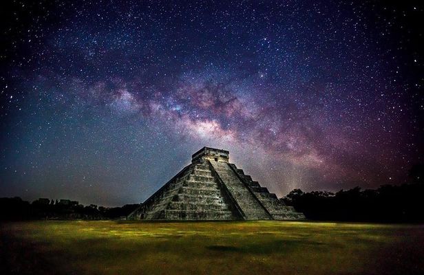 The majestic night show of kukulkan in Chichen Itza Valladolid & Cenote included