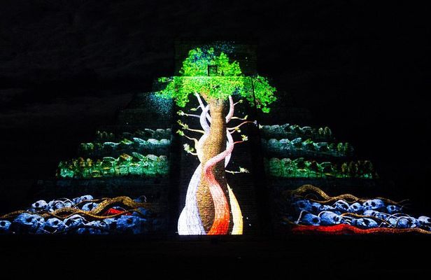 Oncelife experience of CHICHEN ITZA NIGHT SHOW. Cenote and Valladolid included.