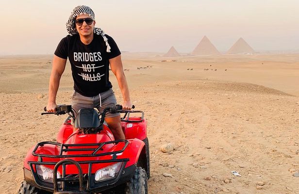 ATV with a stunning pyramids view