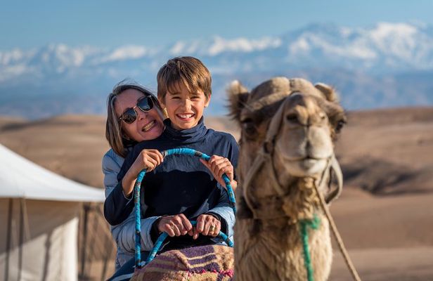 Agafay Desert Camel Experience with snack from Marrakech