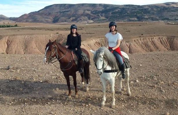 Horse back riding near Agafay desert and 2 Atlas Mountain valleys discovery